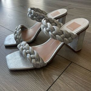 Dolce Vita Metallic Silver Heels Size 8.5